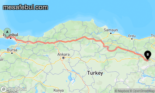 Avcılar İstanbul Erzincan haritası