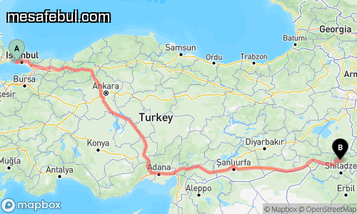 Avcılar İstanbul Hakkâri haritası